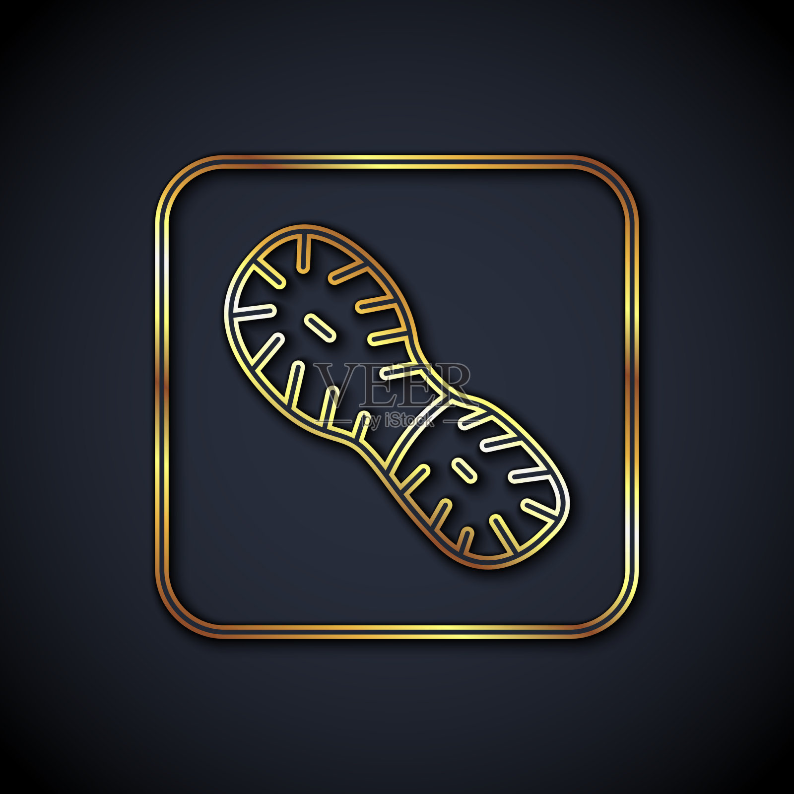 金线人类脚印鞋图标隔离上插画图片素材