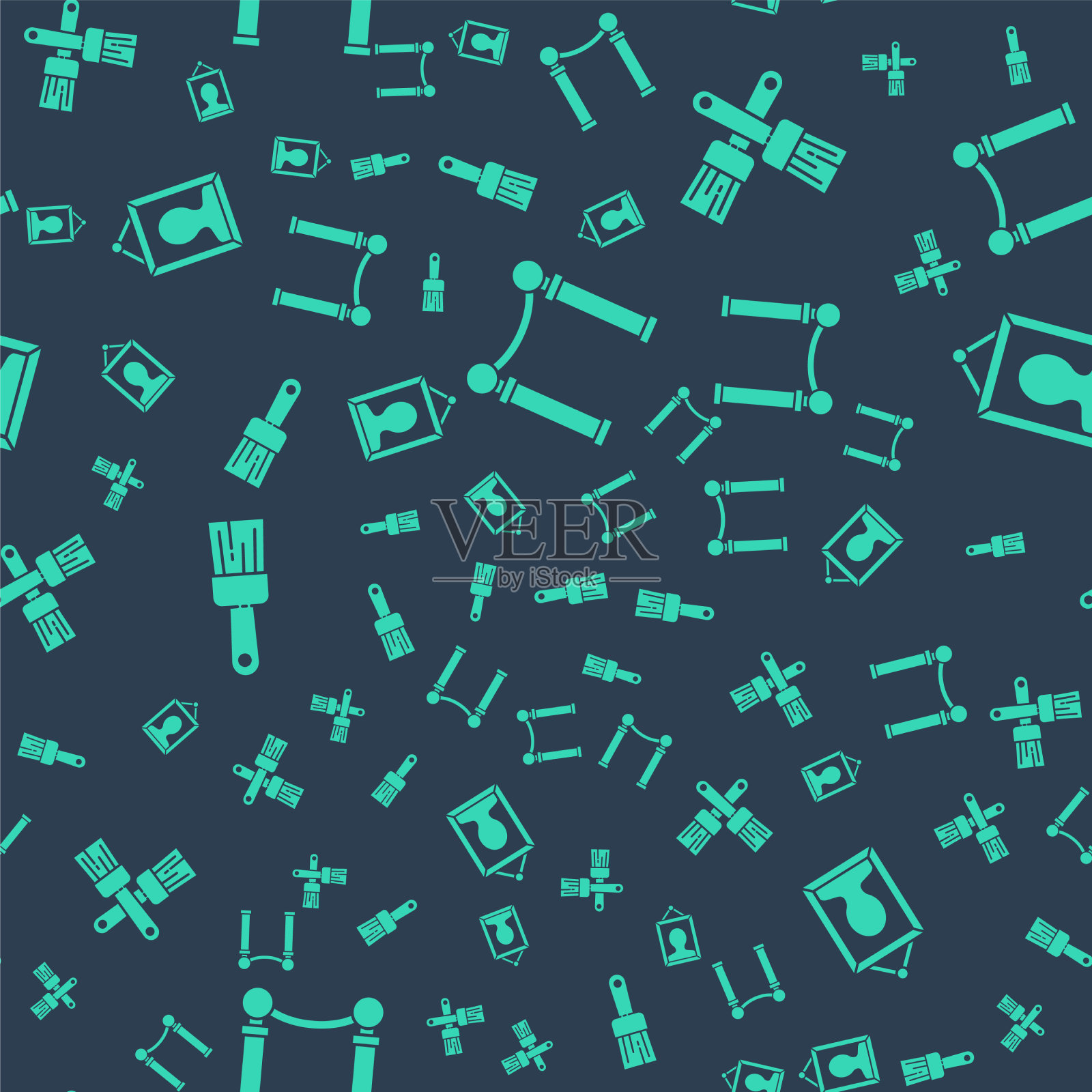 集展画交叉画刷图标素材