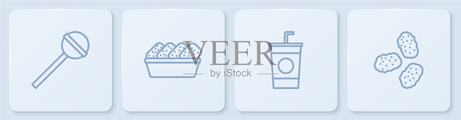 在棒棒糖纸玻璃上放稻草鸡图标素材
