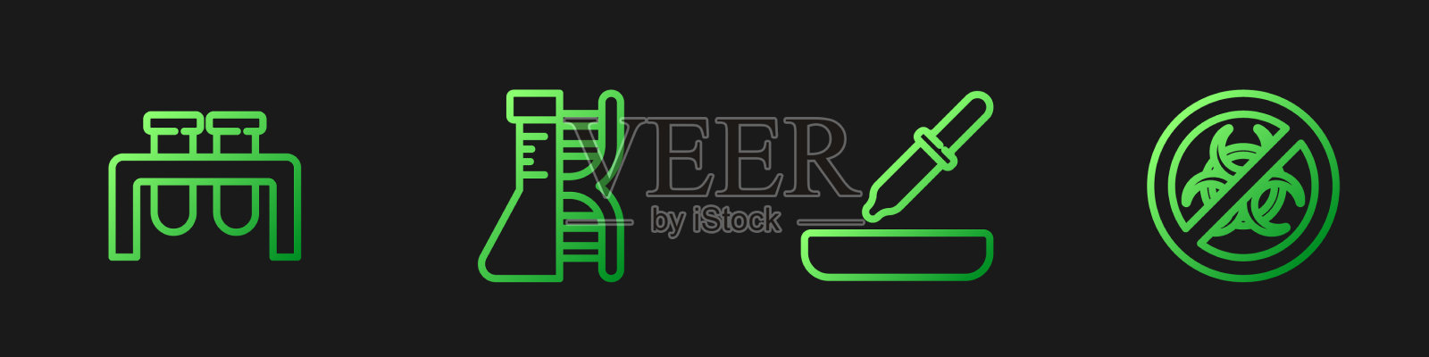 设移液管、试管和烧瓶DNA插画图片素材