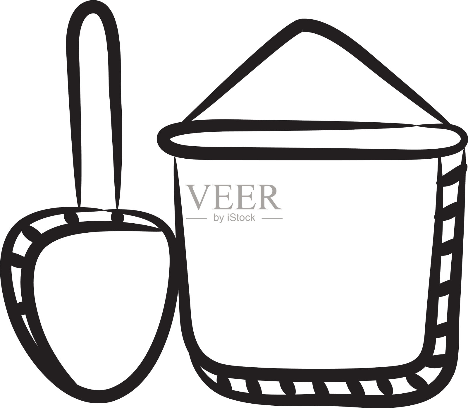 泥桶插画图片素材