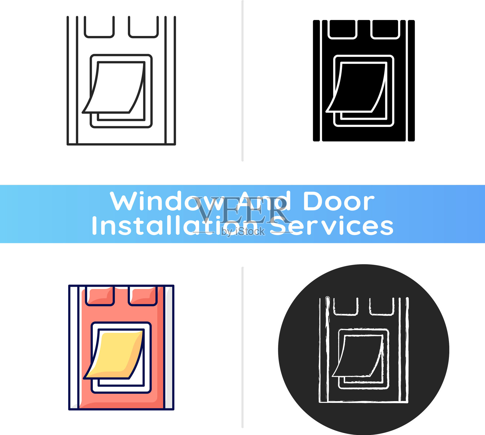 宠物门图标插画图片素材