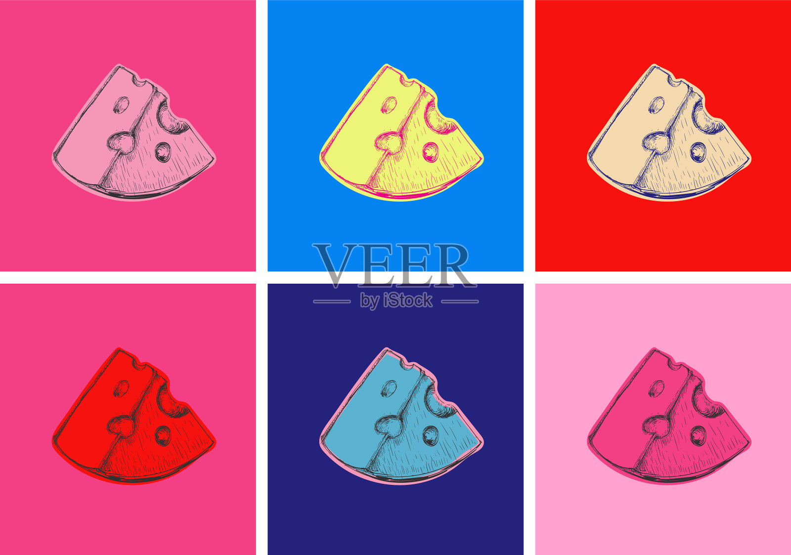 艺术品奶酪手绘插画图片素材