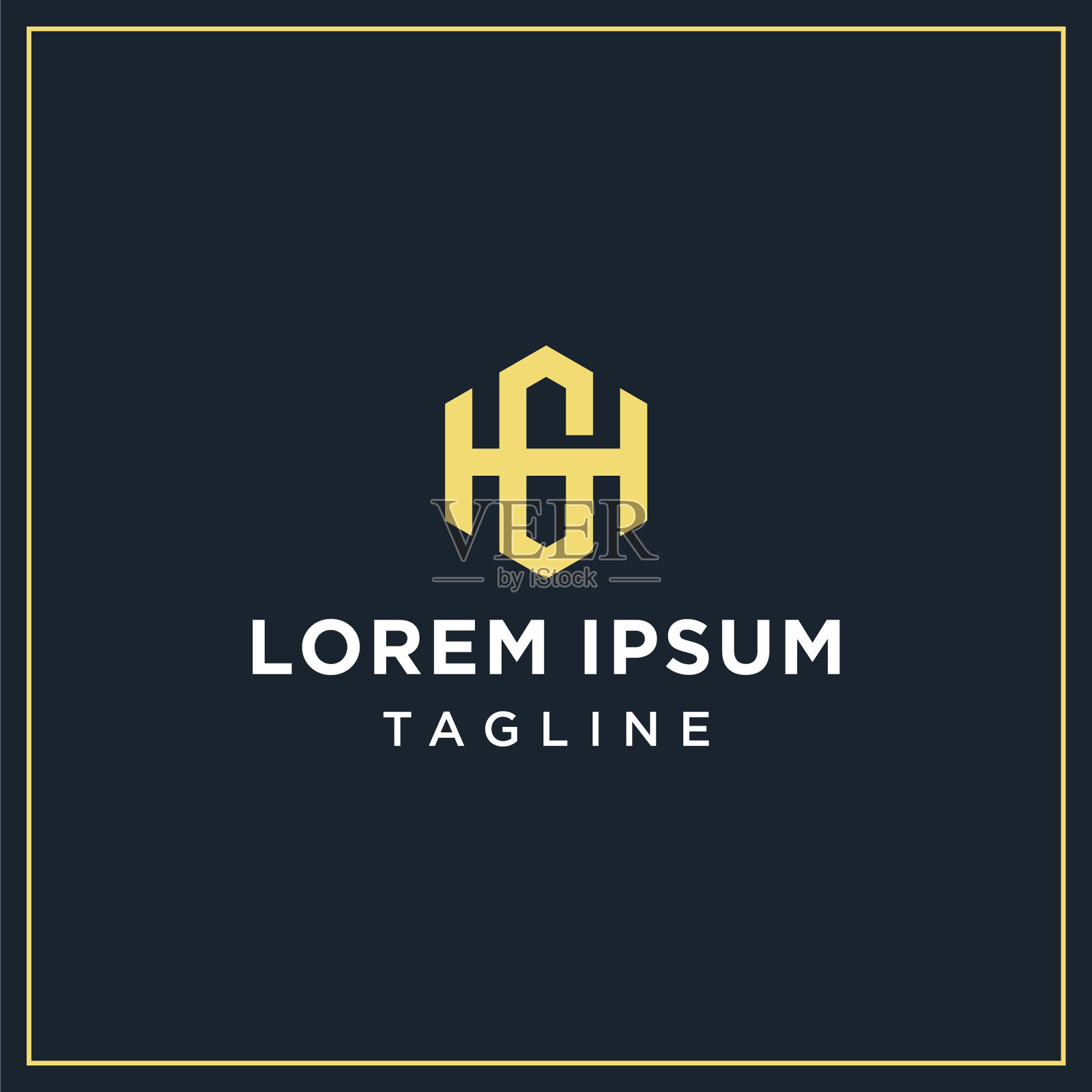 Hg或gh六边形标志插画图片素材