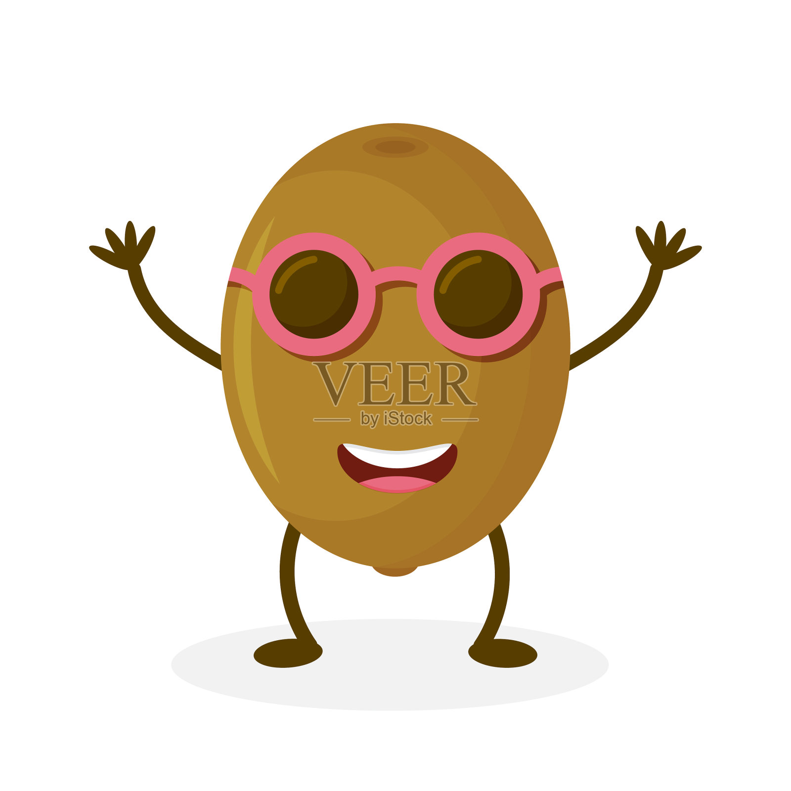 卡通猕猴桃可爱的水果吉祥物设计元素图片