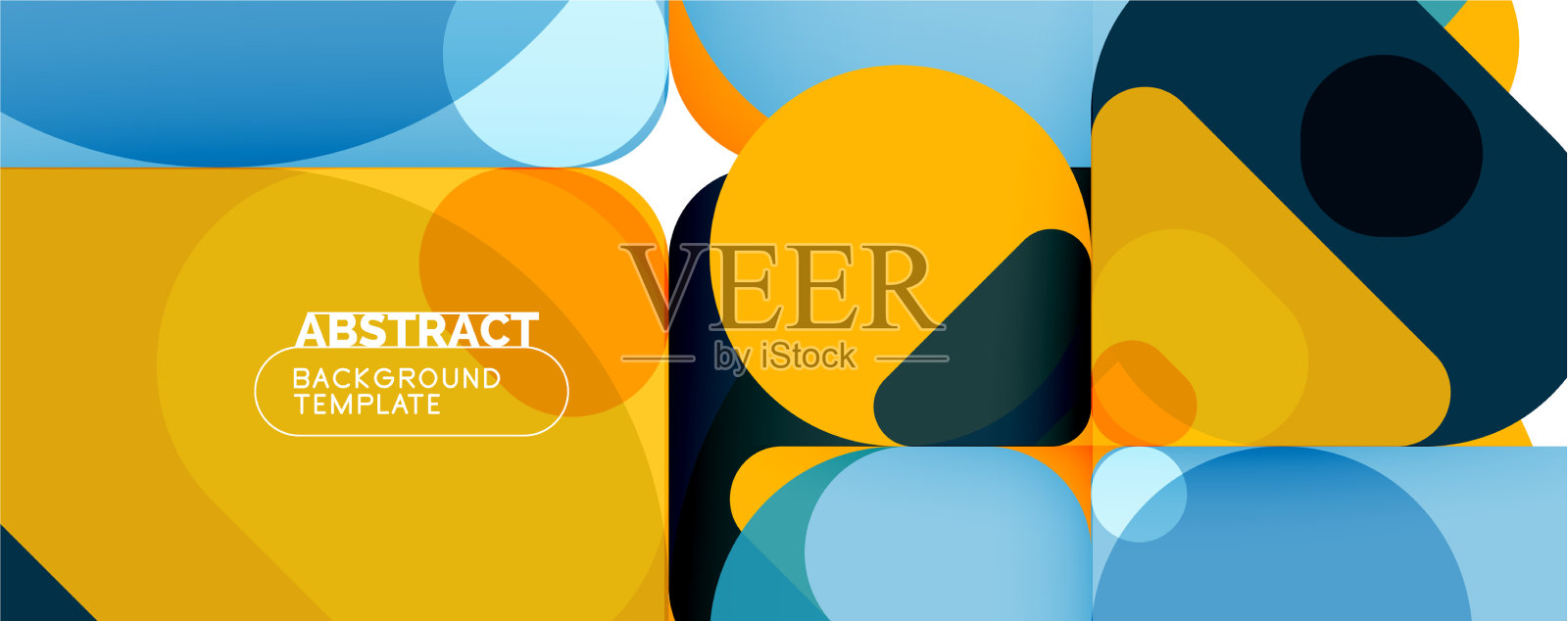 现代几何圆形和动态线条插画图片素材