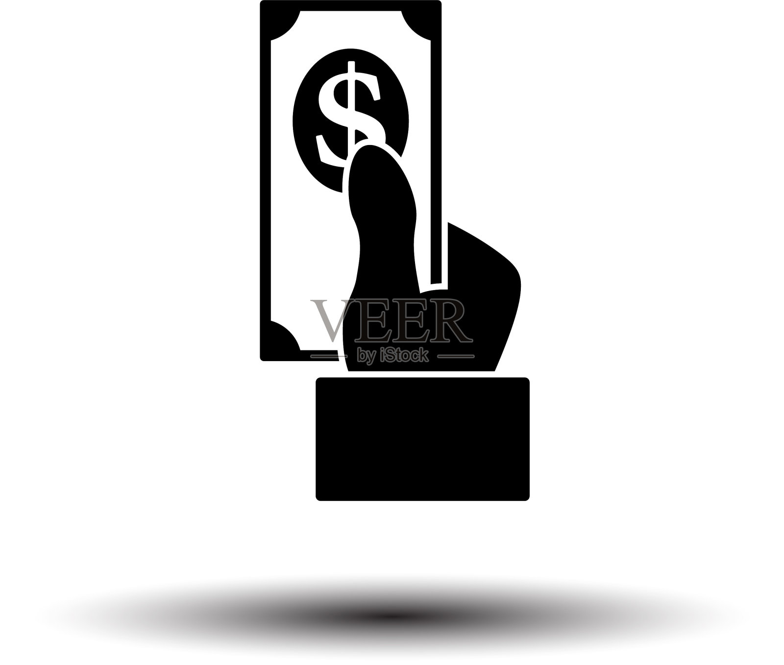 手持美元钞票图标设计元素图片