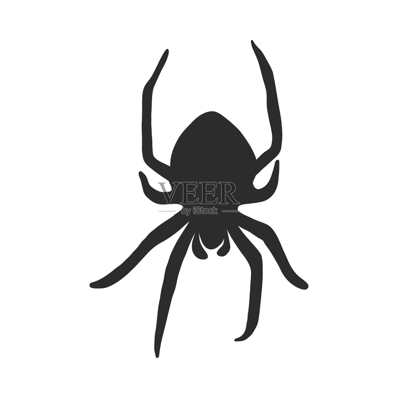 手绘蜘蛛设计的万圣节元素插画图片素材