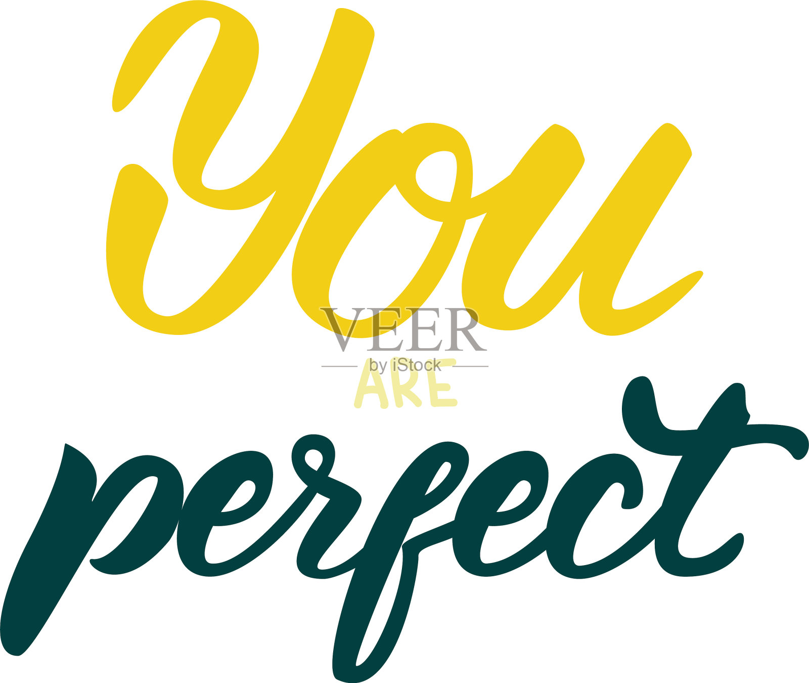 你是完美的手绘正面引用现代设计元素图片