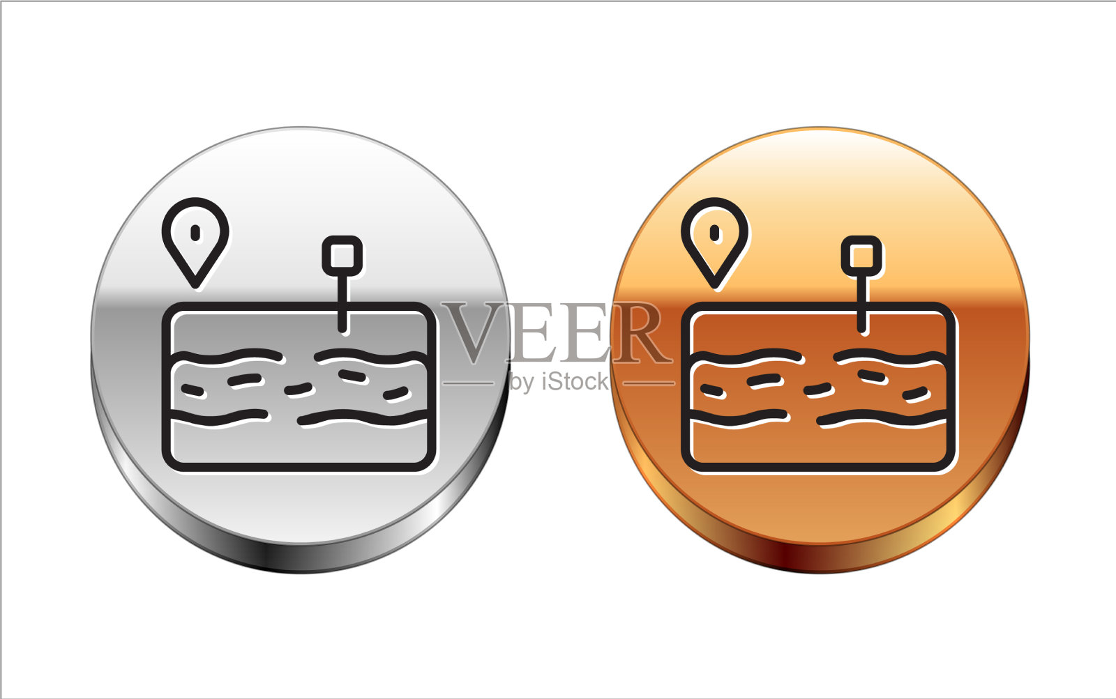 黑线断路图标孤立在白线上插画图片素材