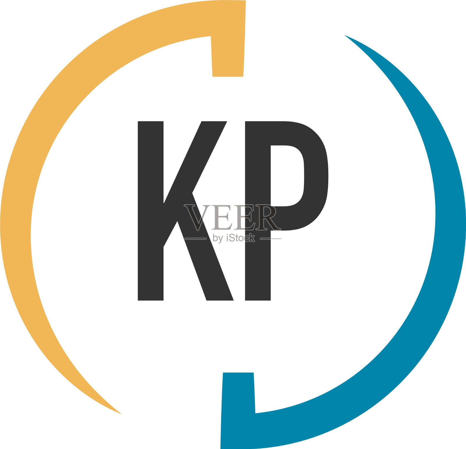 初始字母KP swoosh设计标志概念插画图片素材