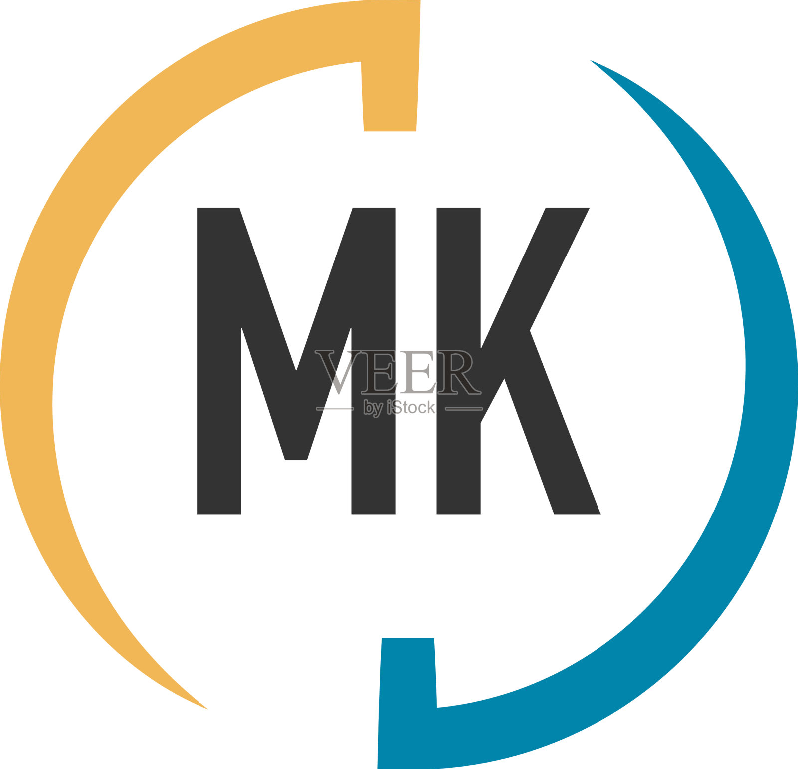 首字母mk swoosh设计标志概念插画图片素材