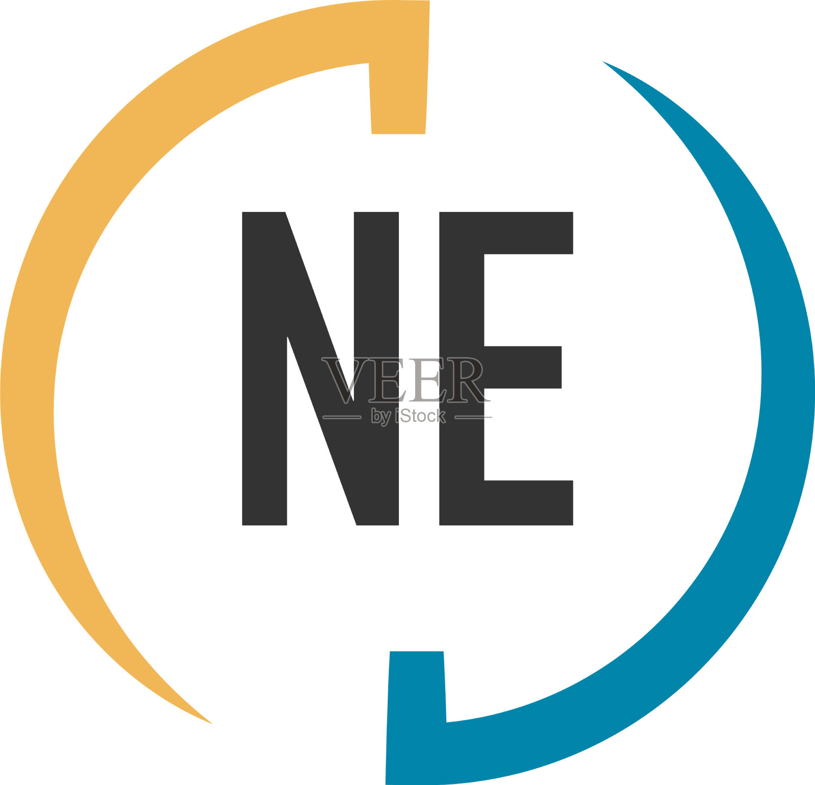 首字母ne swoosh设计标志概念插画图片素材