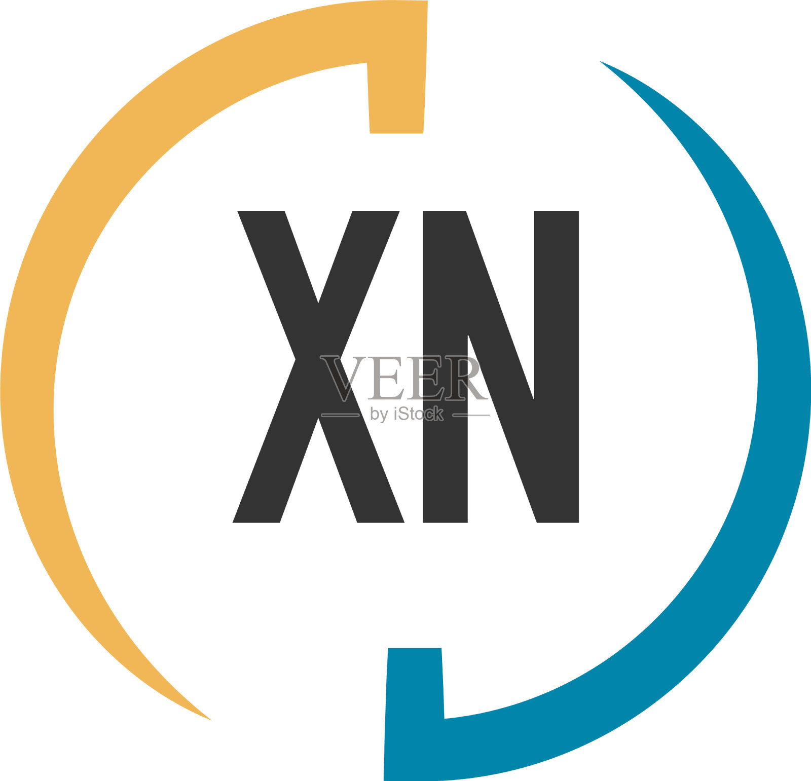 首字母xn勾形设计标志概念插画图片素材