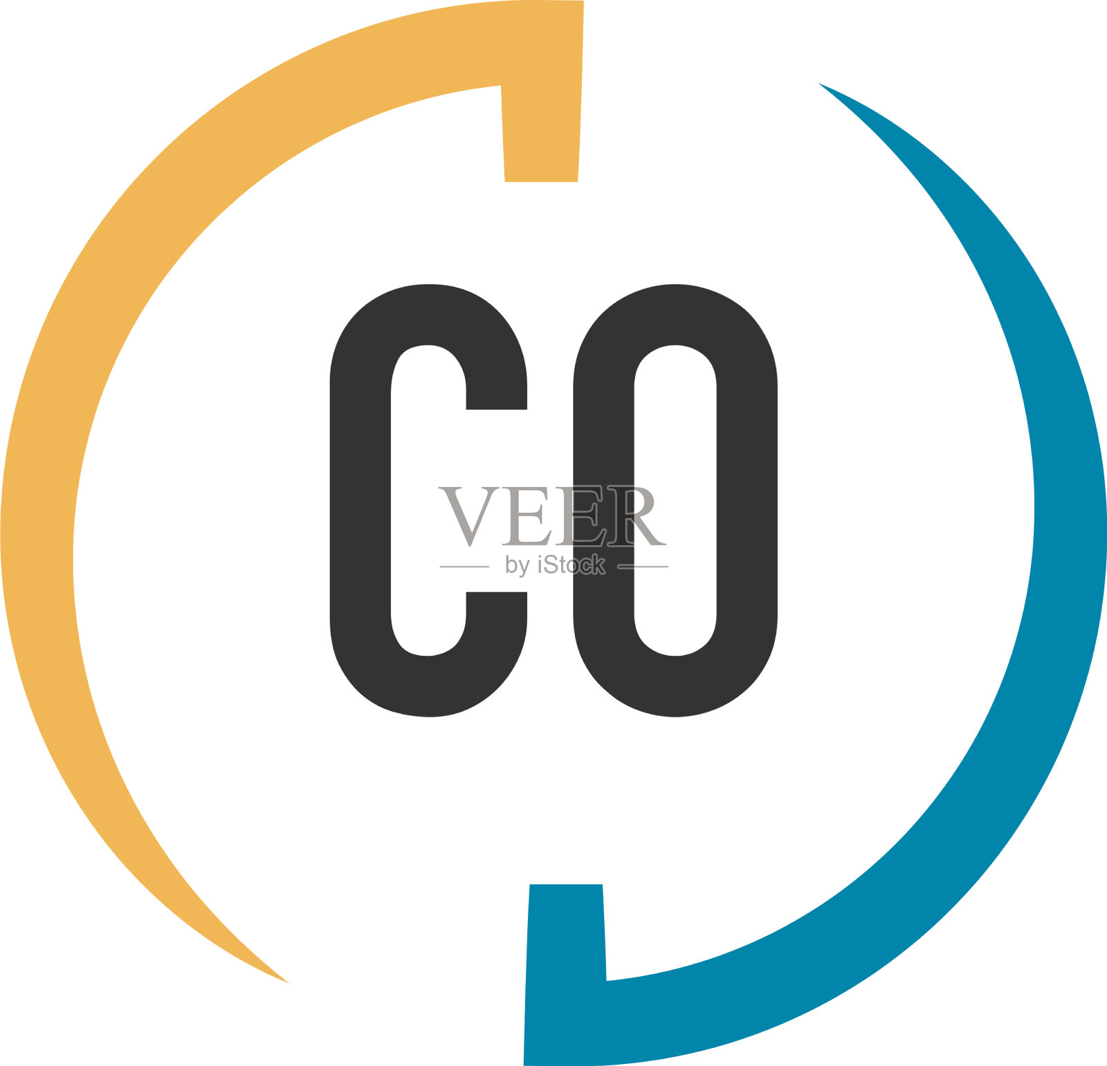 首字母co swoosh设计标志概念插画图片素材