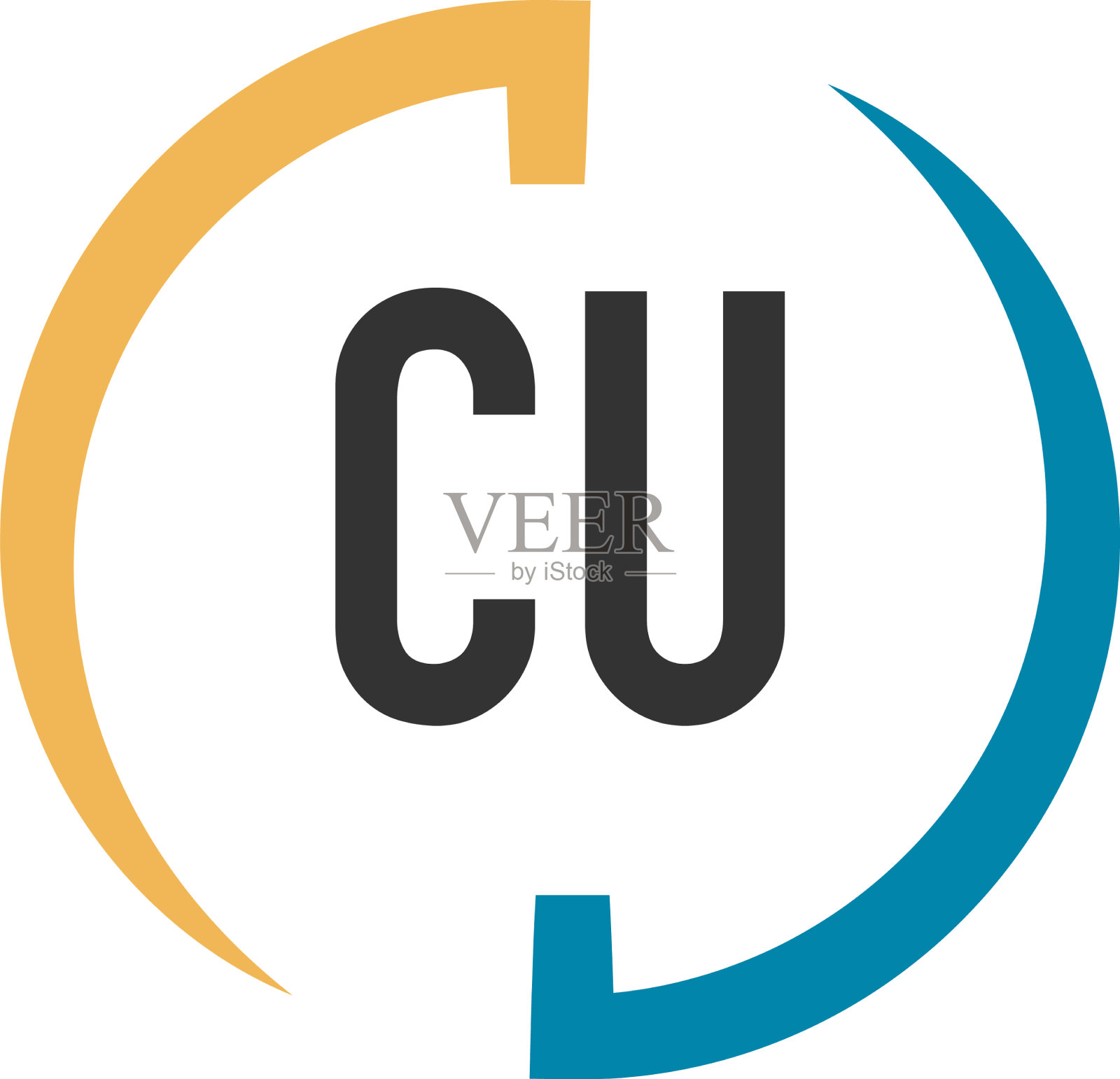 首字母cu swoosh设计标志概念插画图片素材