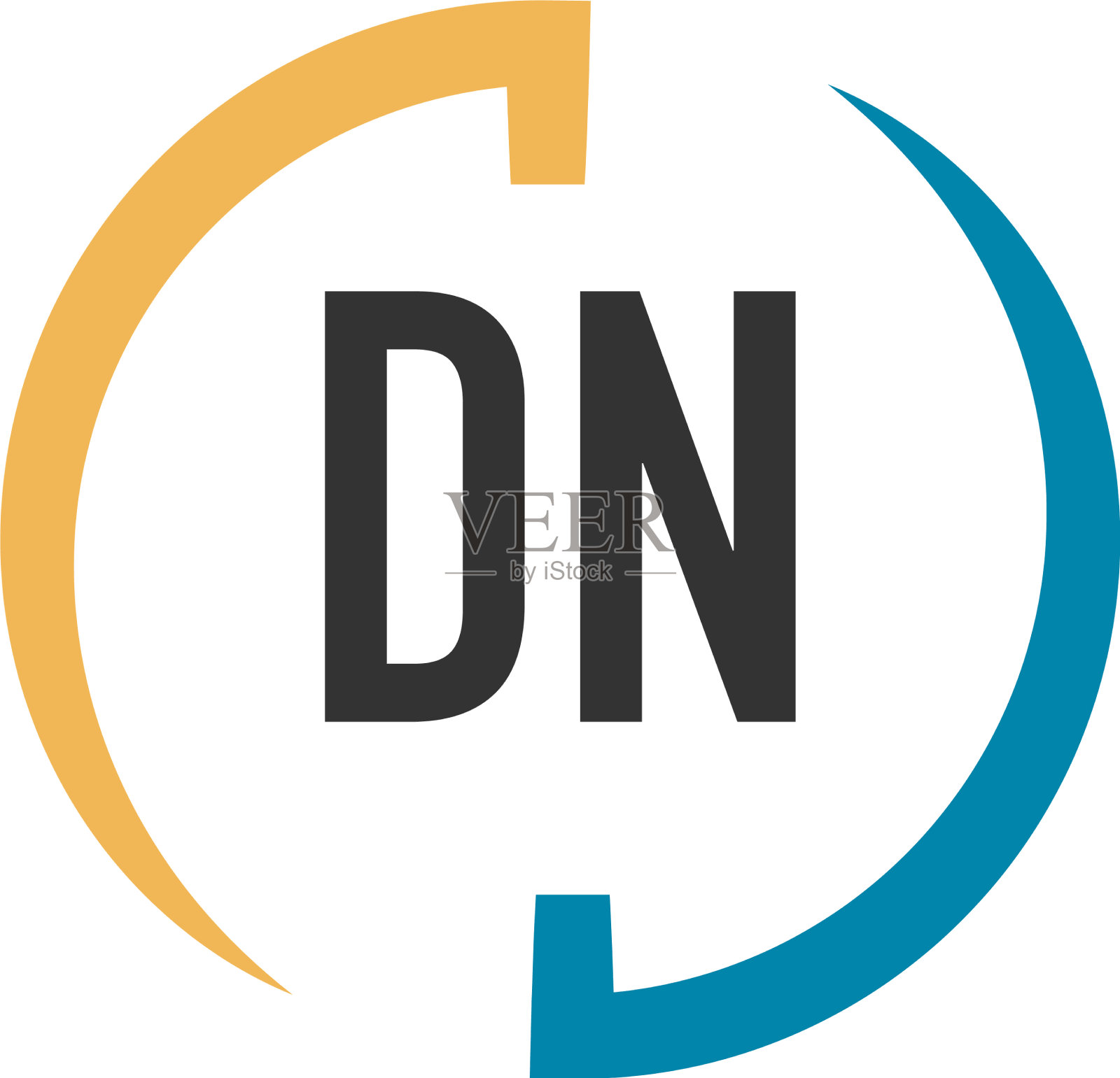 首字母dn swoosh设计标志概念插画图片素材