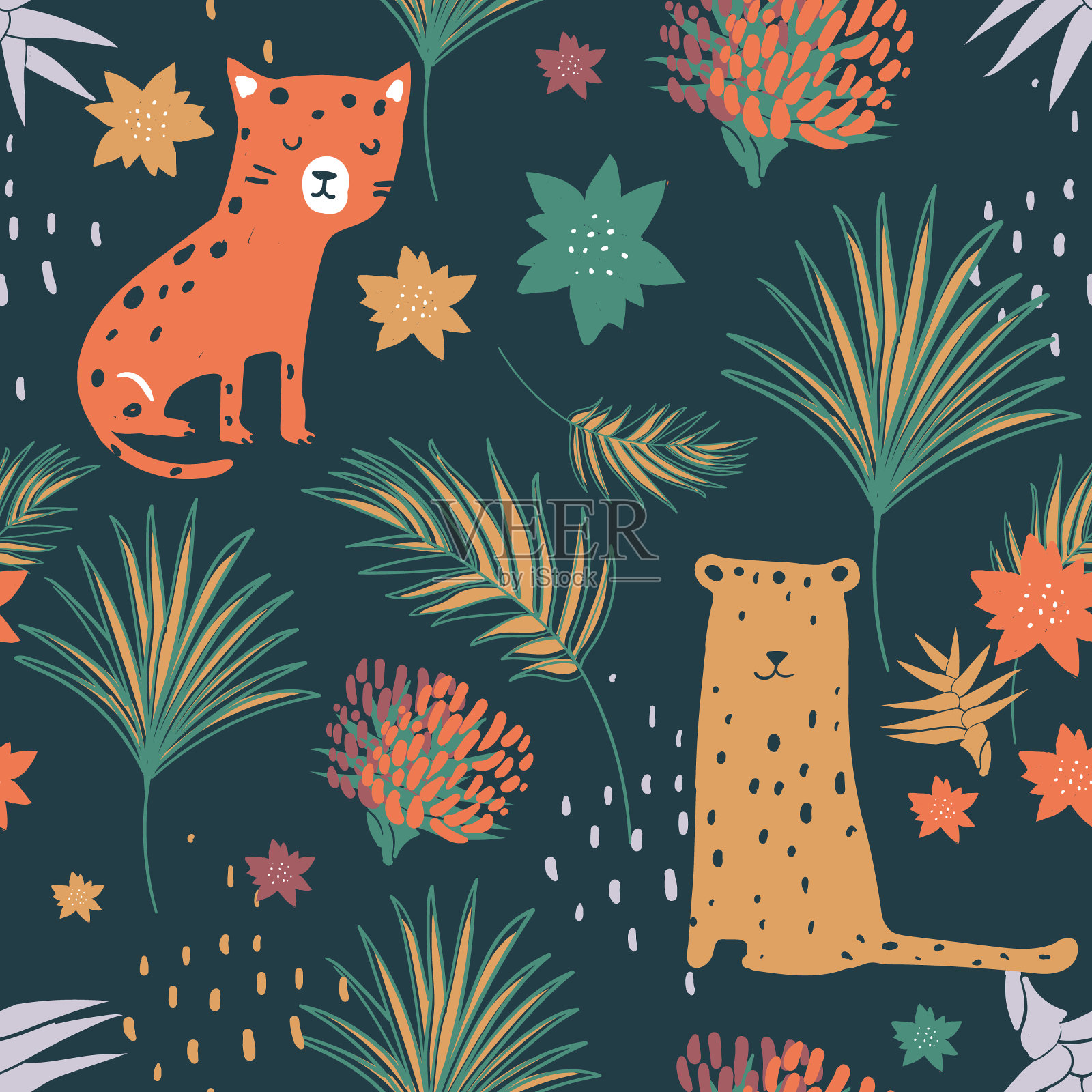 丛林豹模式插画图片素材