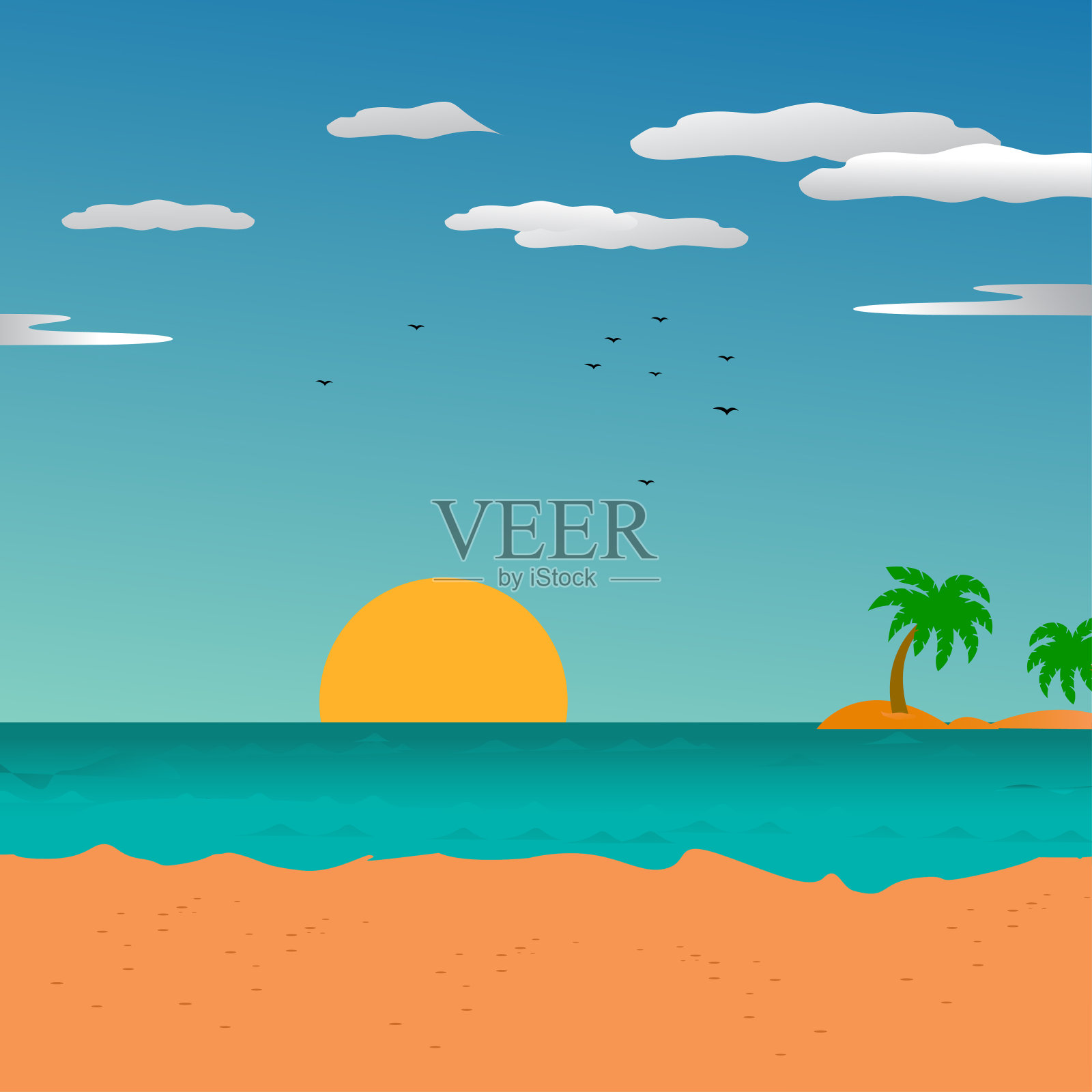 热带岛屿插图插画图片素材