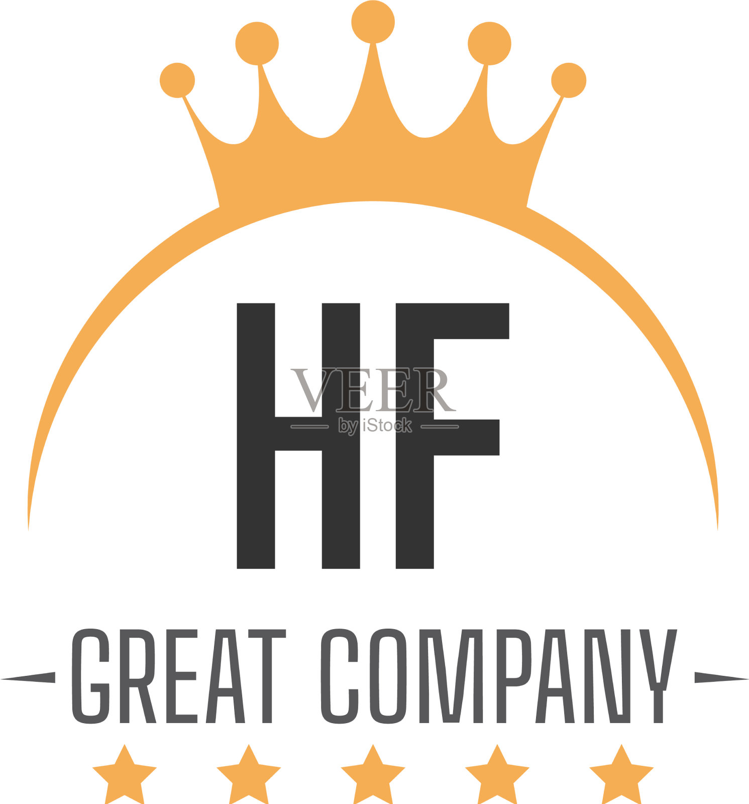 首字母hf王设计logo概念王插画图片素材