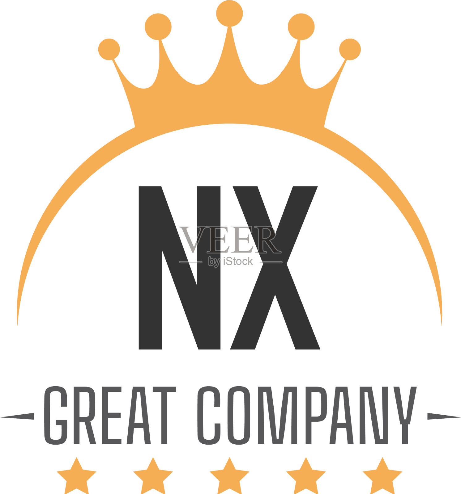 首字母nx王设计标志概念王插画图片素材