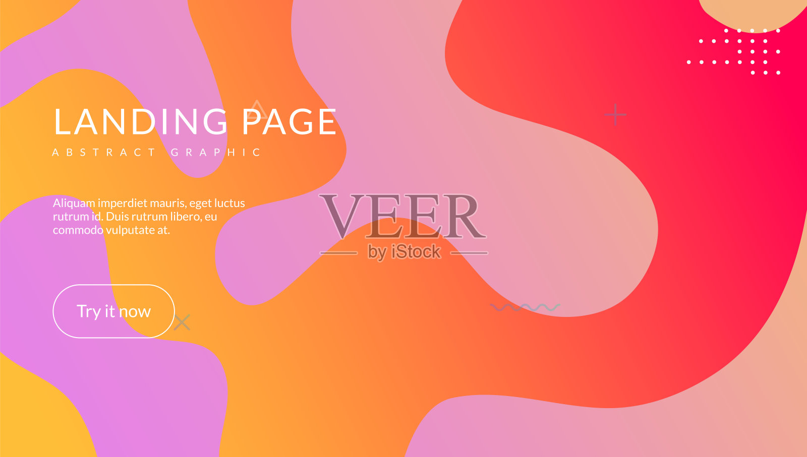 抽象的封面。明亮的元素。波浪的着陆页。现代期刊。艺术流体的形状。很酷的频谱的邀请。创造性的框架。粉红色的彩虹布局。洋红色的抽象的封面插画图片素材