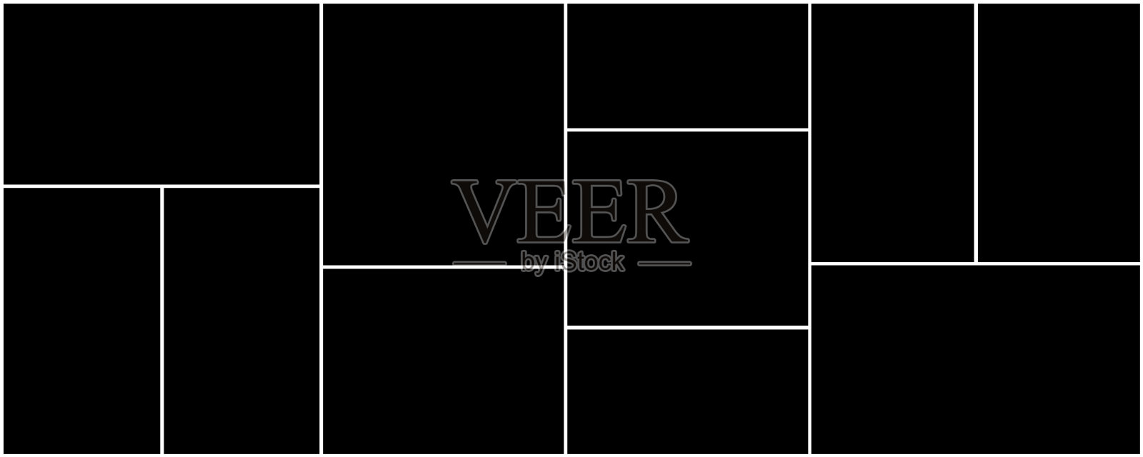 创意矢量模板拼贴。帧照片。插画图片素材