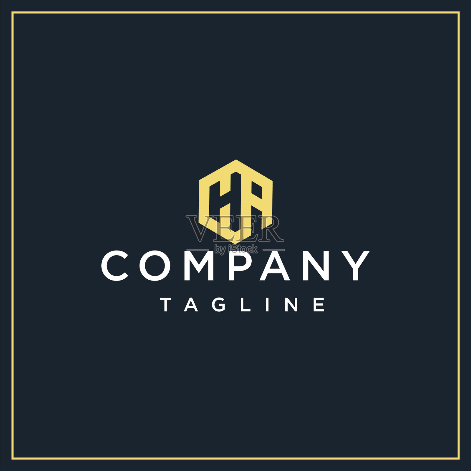 哈或卡六边形标志插画图片素材