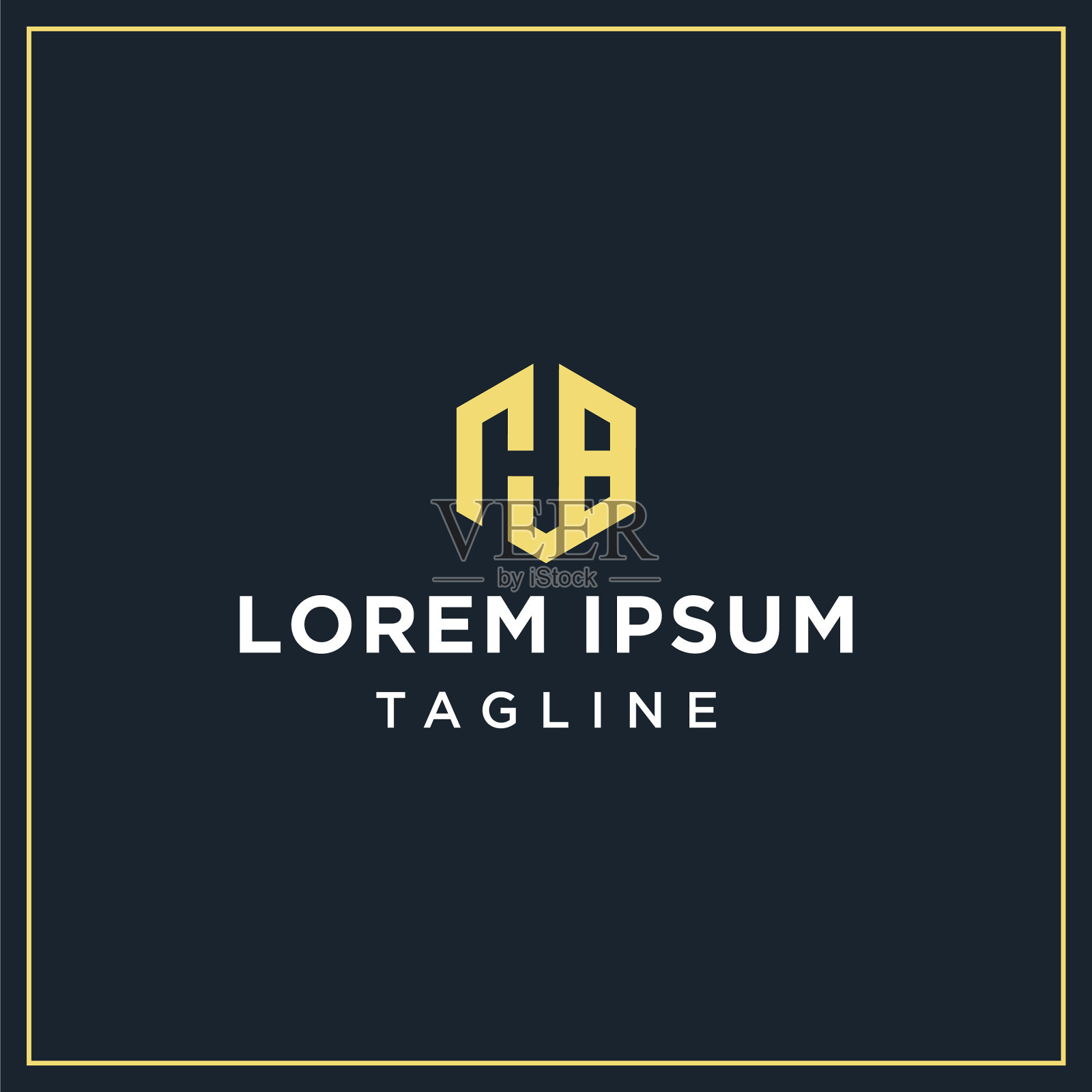 Hb或gb六角标志插画图片素材