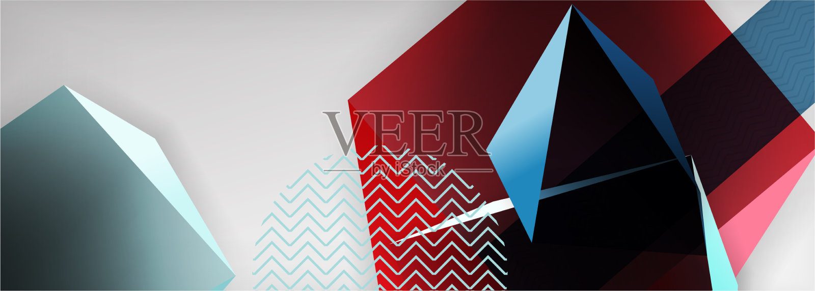 低多边形三维几何形状最小抽象插画图片素材