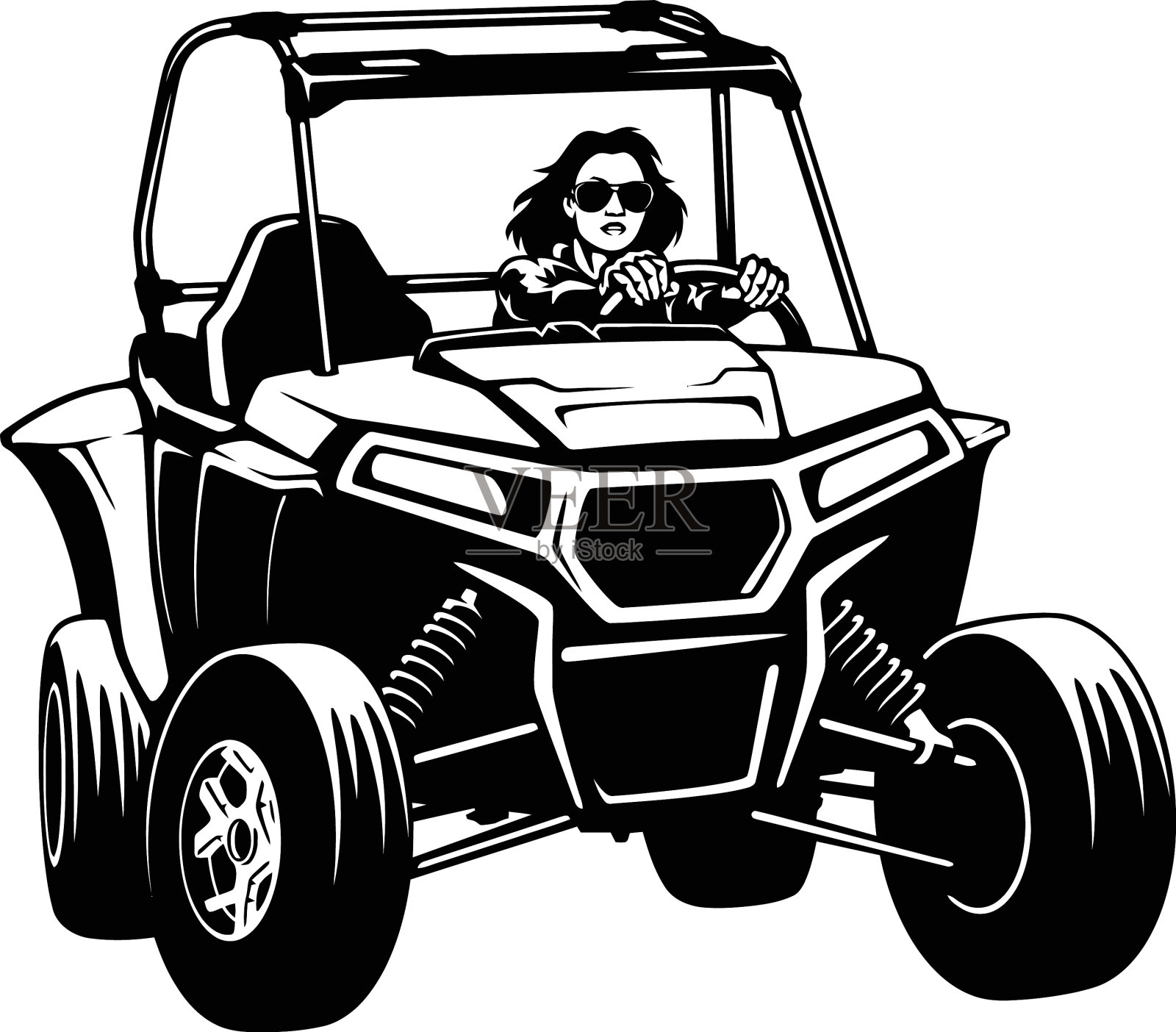 四轮越野车和性感女孩-极端肮脏设计元素图片