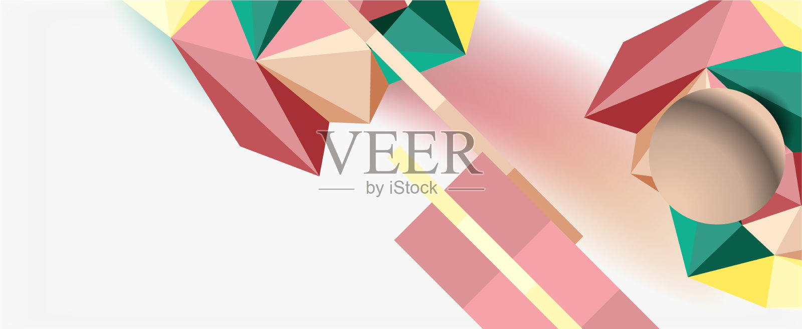 新潮的3d几何构图设计模板插画图片素材