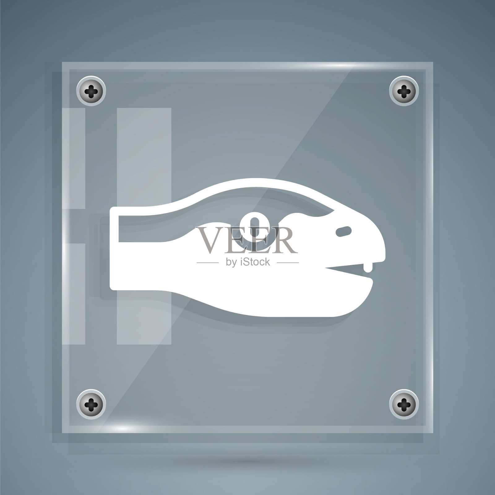 白蛇图标孤立在灰色背景图标素材