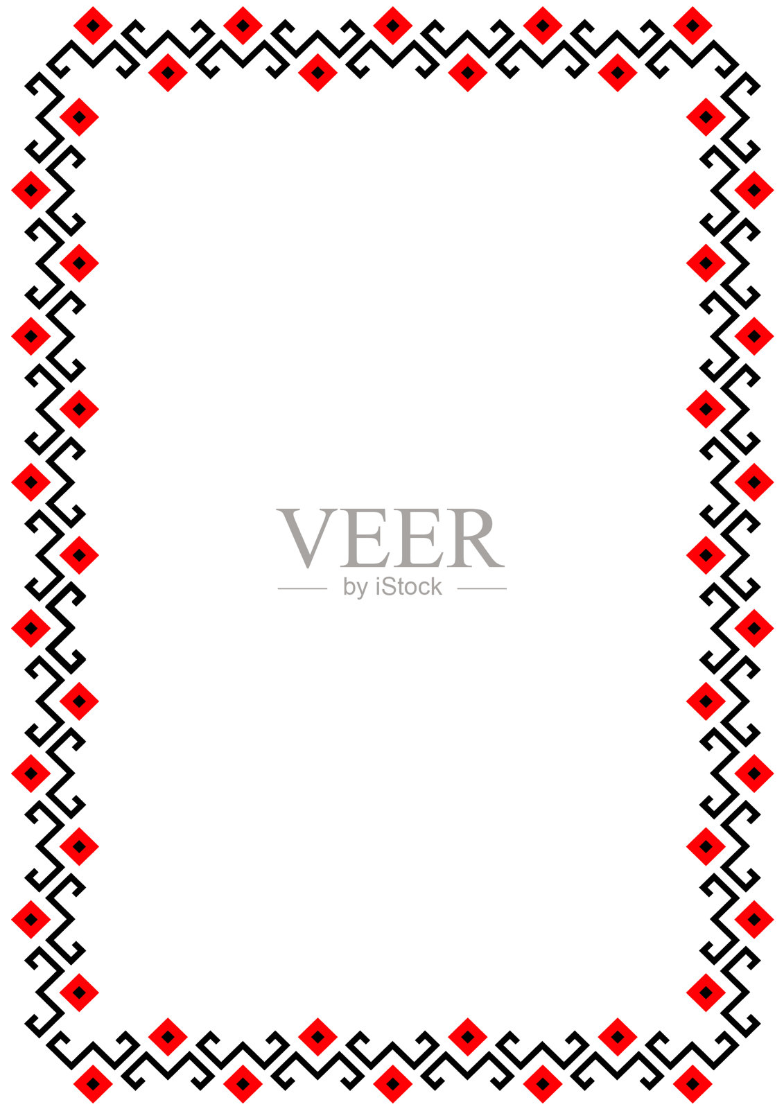 保加利亚民族民间刺绣镜框插画图片素材