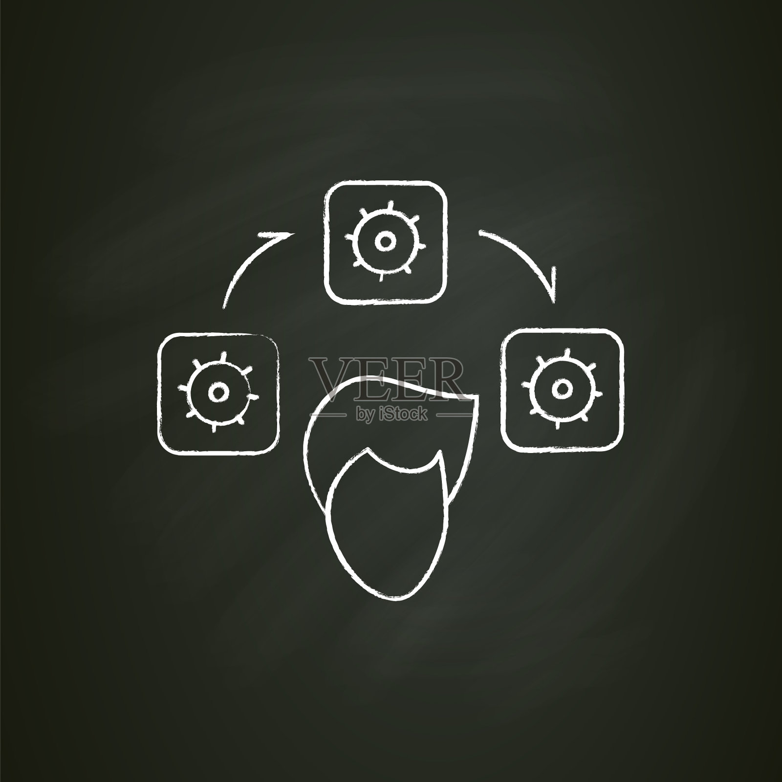 工作流粉笔图标插画图片素材