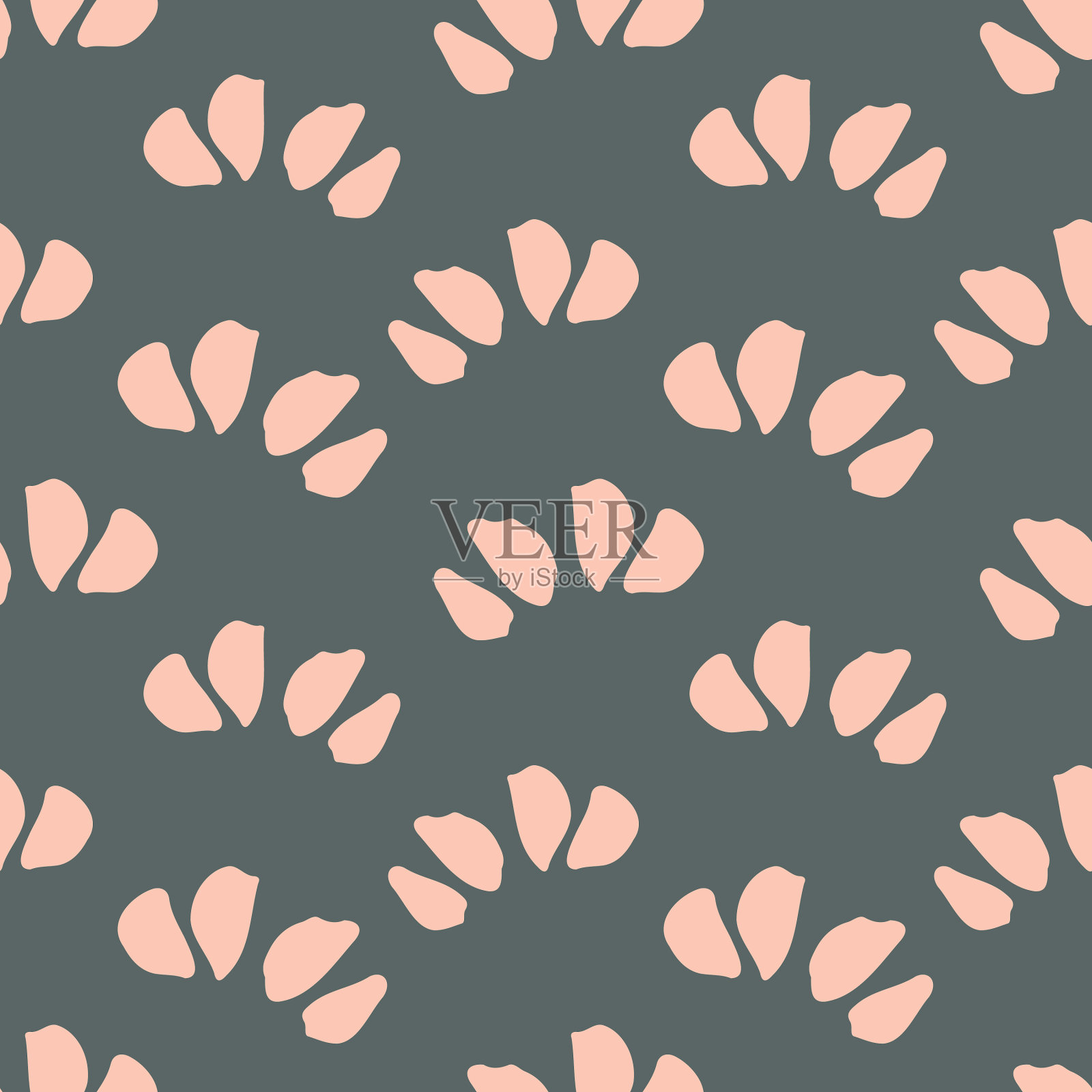 花瓣波浪-花无缝图案插画图片素材