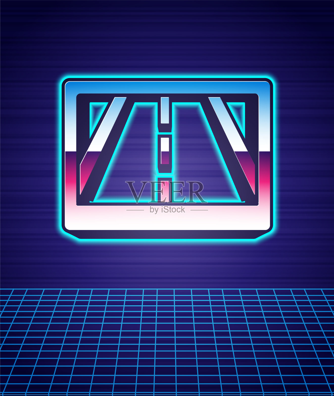 复古风格的GPS设备与地图图标隔离插画图片素材