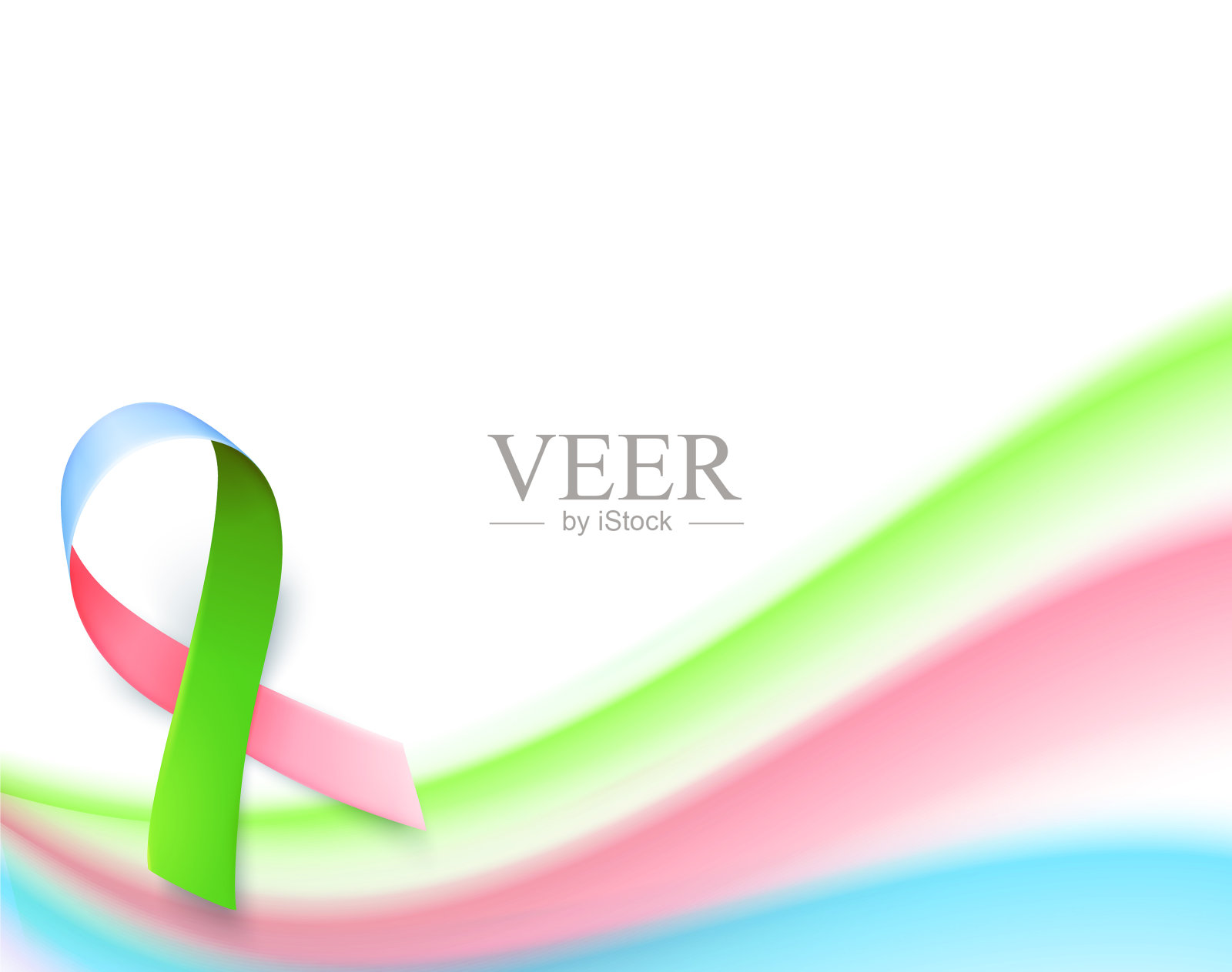 象征罕见疾病逼真的彩带海报插画图片素材