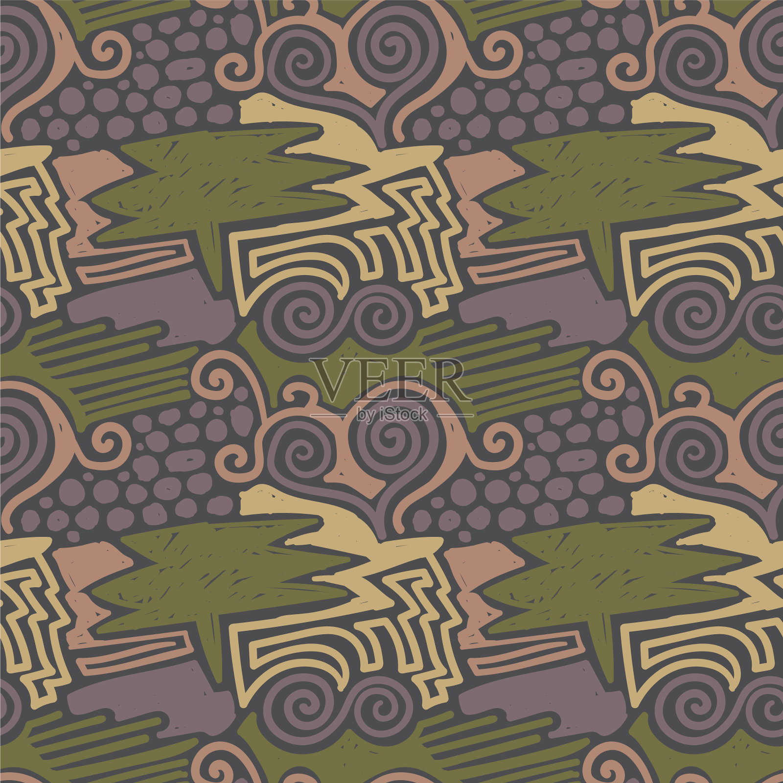 无缝图案涂鸦手绘简单插画图片素材