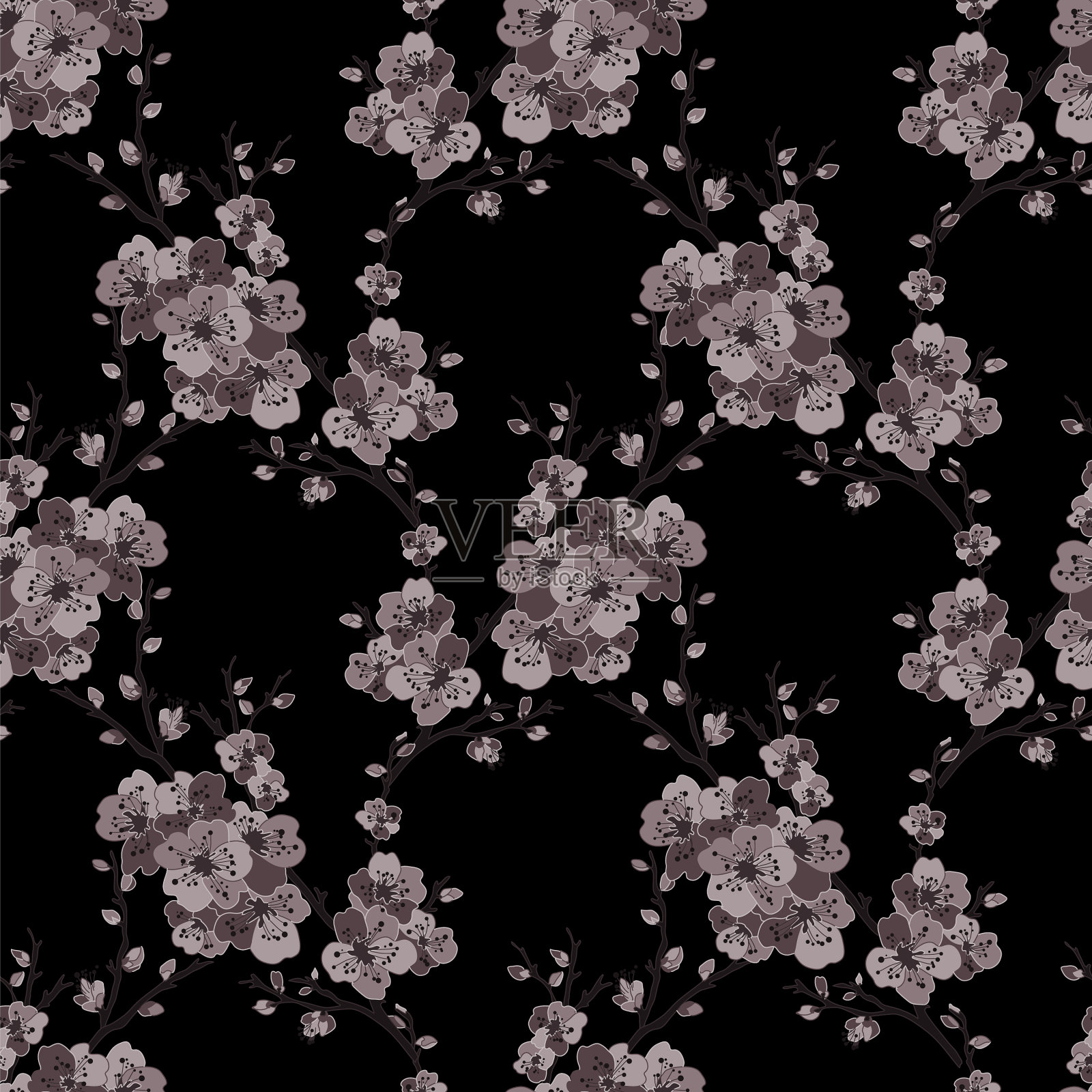 花卉无缝模式插画图片素材