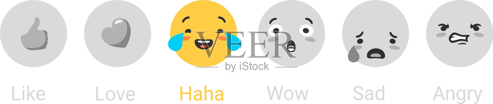 微笑的情绪和心情黄色的脸哭泣插画图片素材