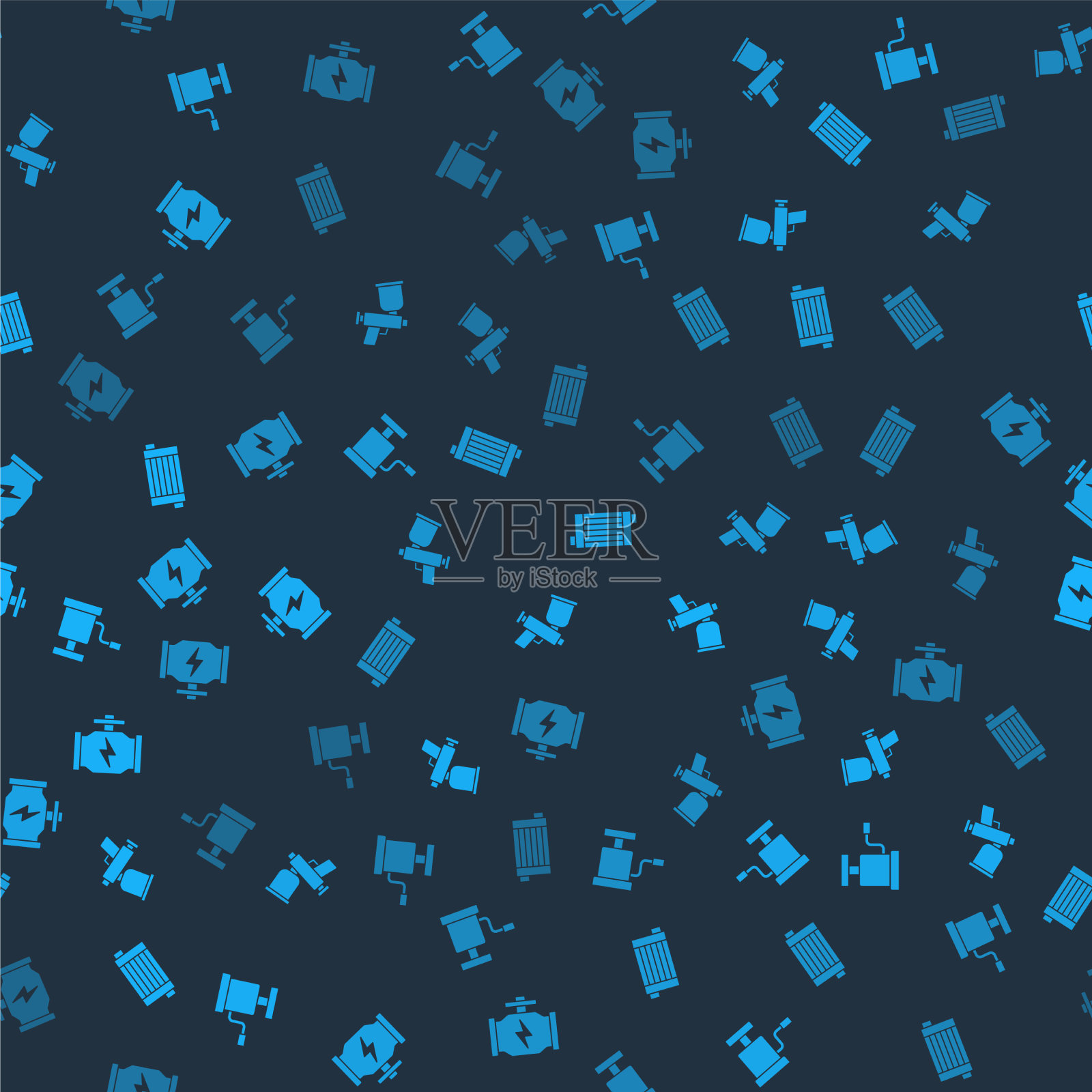 设置汽车气泵喷漆枪散热器图标素材