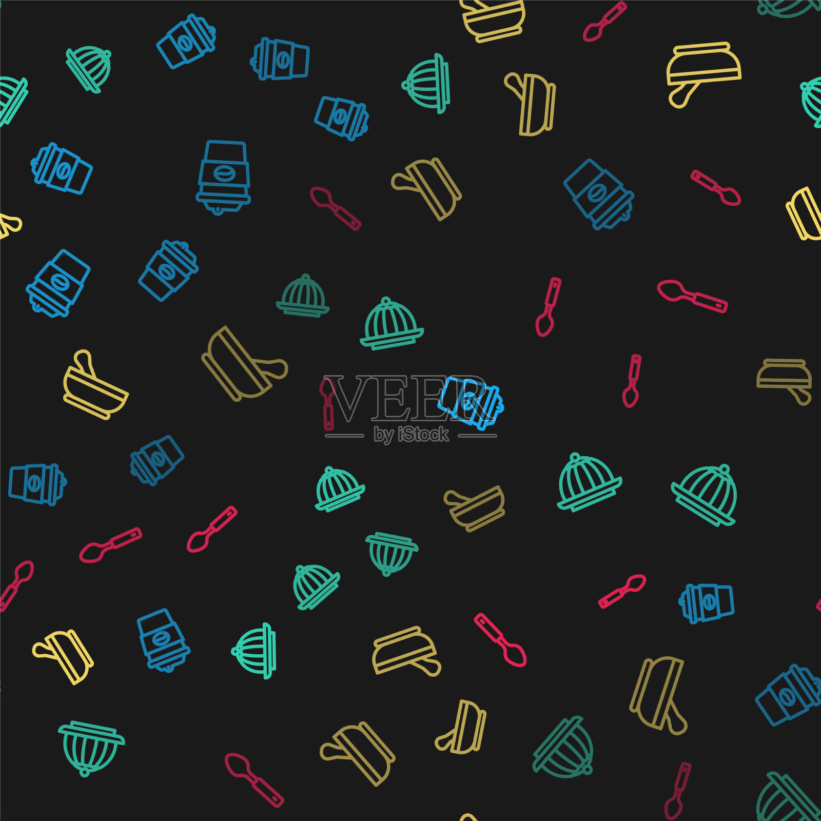 摆好咖啡杯去布丁蛋奶沙司臼图标素材