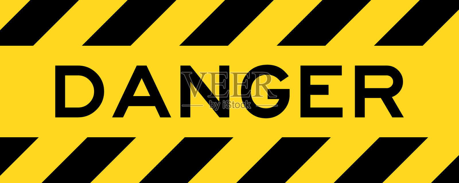黄色和黑色带条纹标签插画图片素材