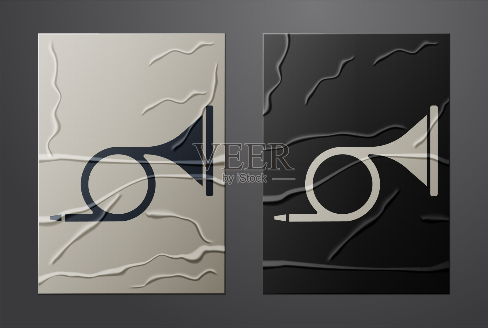 白色乐器喇叭图标孤立上图标素材