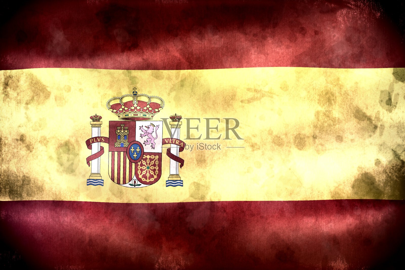 西班牙旗-现实的摆动织物旗照片摄影图片