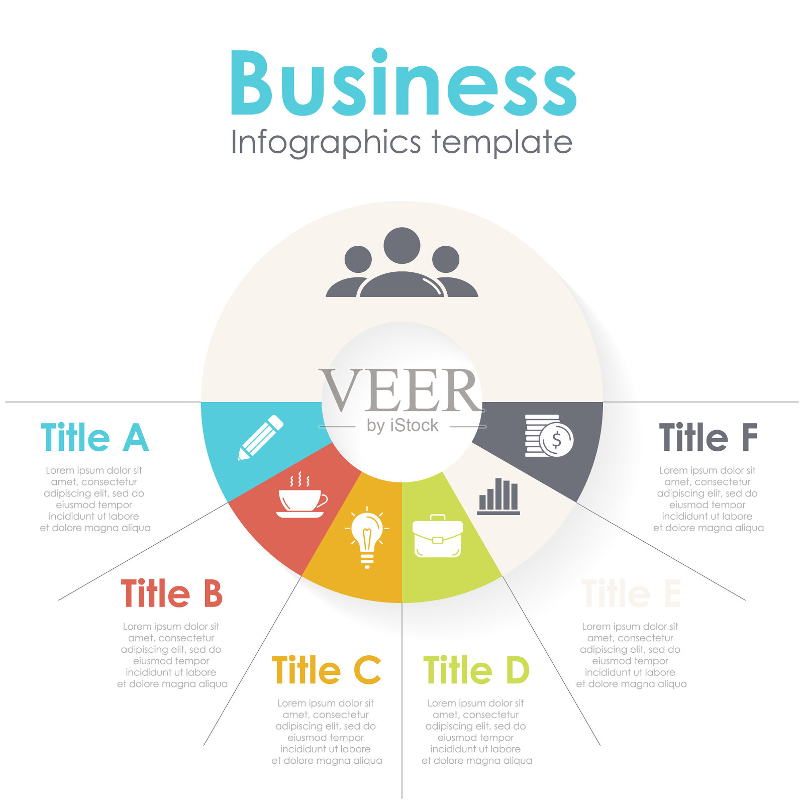 圆图表信息模板插画图片素材