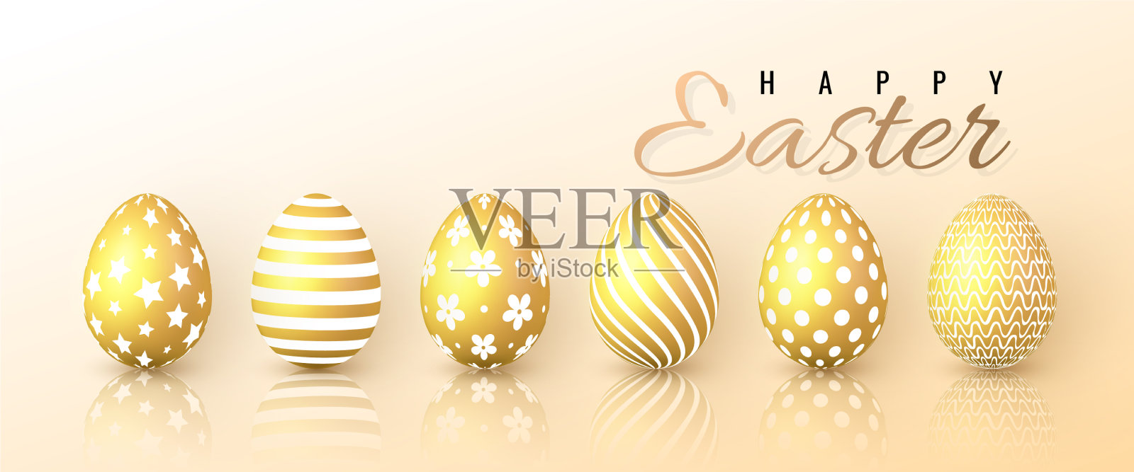 复活节快乐的颜色复活节彩蛋在白色的背景插画图片素材