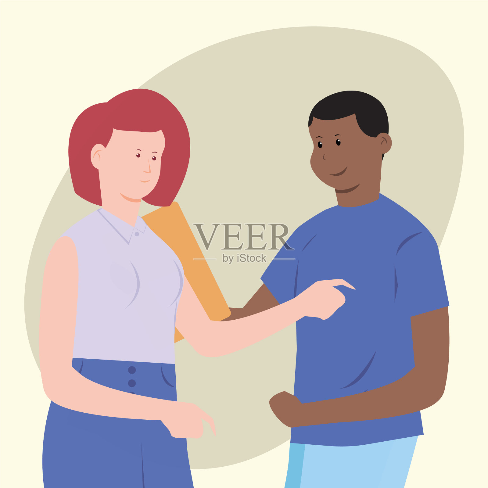 男人女人说话插画图片素材