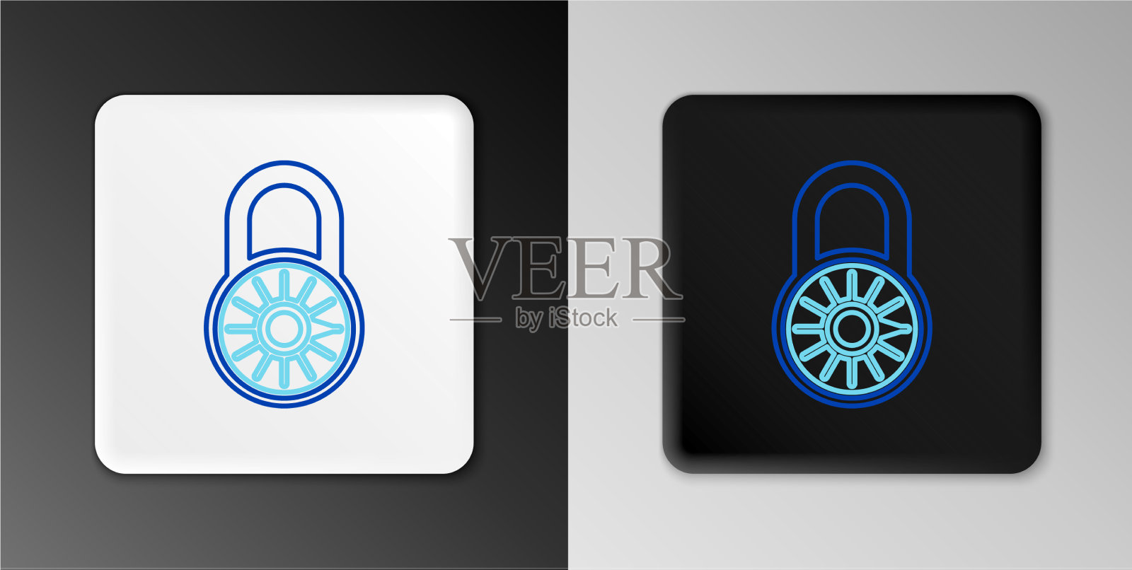 线路安全组合锁轮图标隔离上图标素材